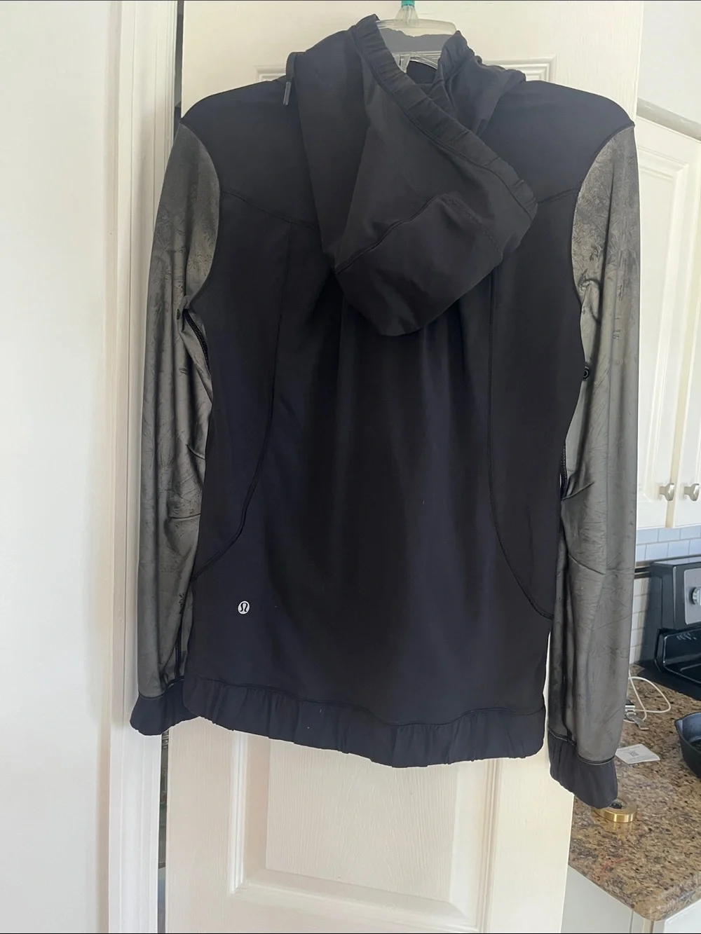 lululemon athletica Black Hoodie with Dark Gray Contrast Sleeves